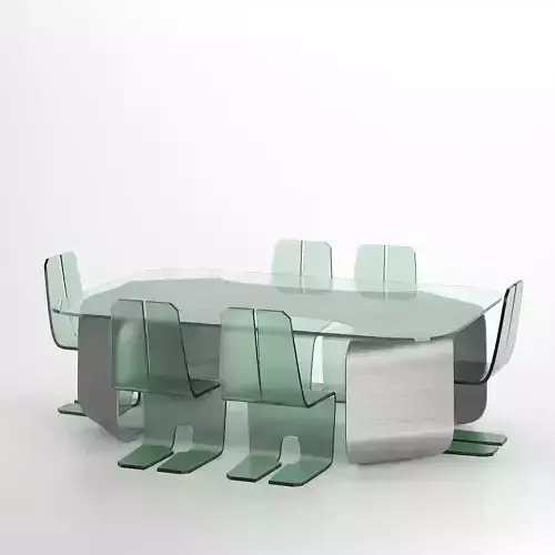glassy table