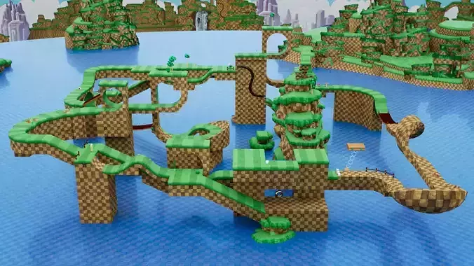 Sonic BUILDER Low-poly 3D model