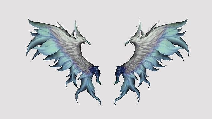 Blue Eagle Wing Low-poly 3D model