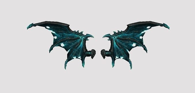 Blue Dragon Wing Low-poly 3D model