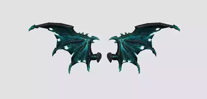 Blue Dragon Wing Low-poly 3D model