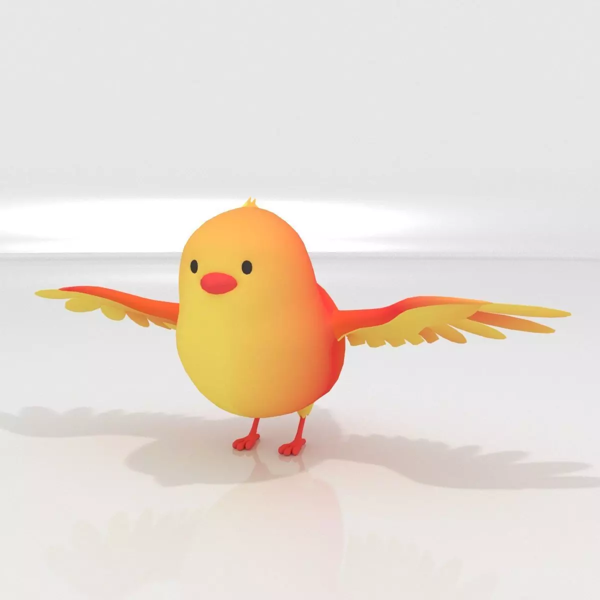 Cartoon Small Bird chick 3D model_0