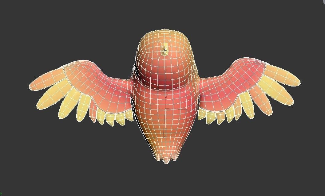 Cartoon Small Bird chick 3D model_7