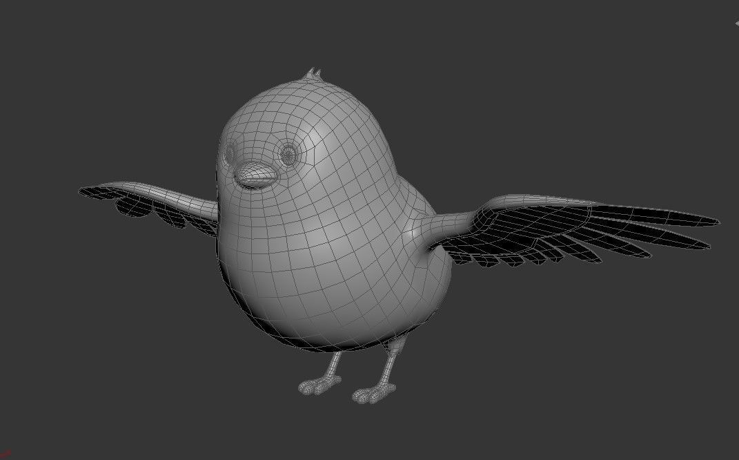 Cartoon Small Bird chick 3D model_3