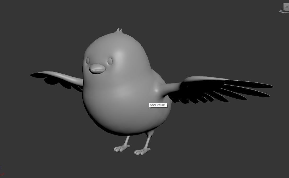 Cartoon Small Bird chick 3D model_4