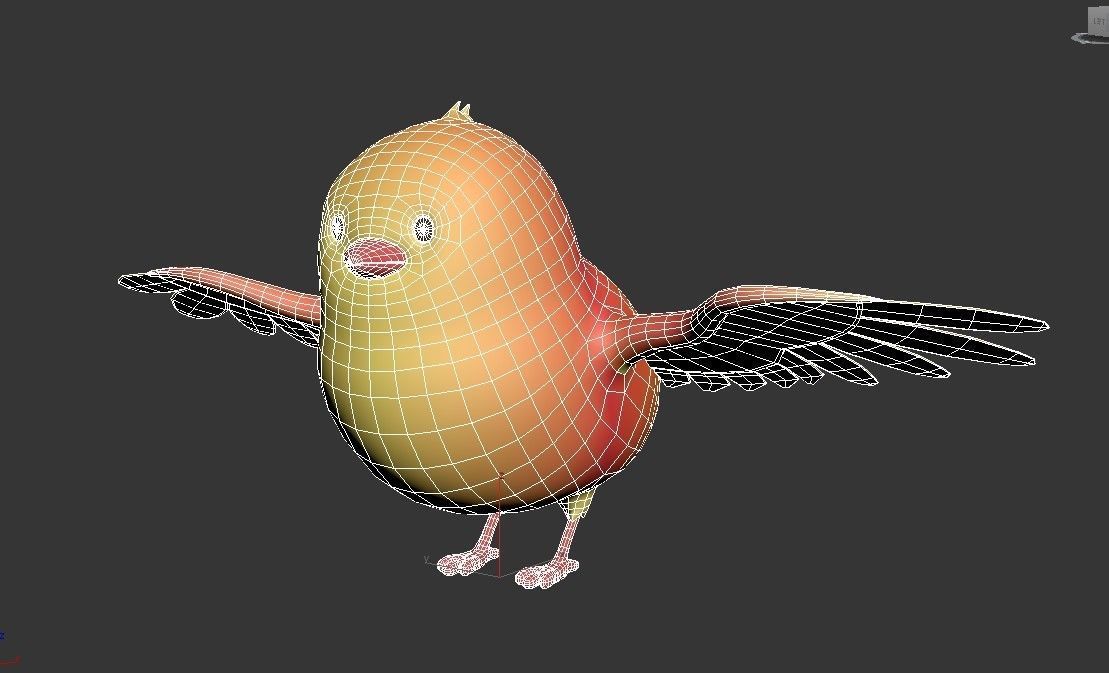 Cartoon Small Bird chick 3D model_8