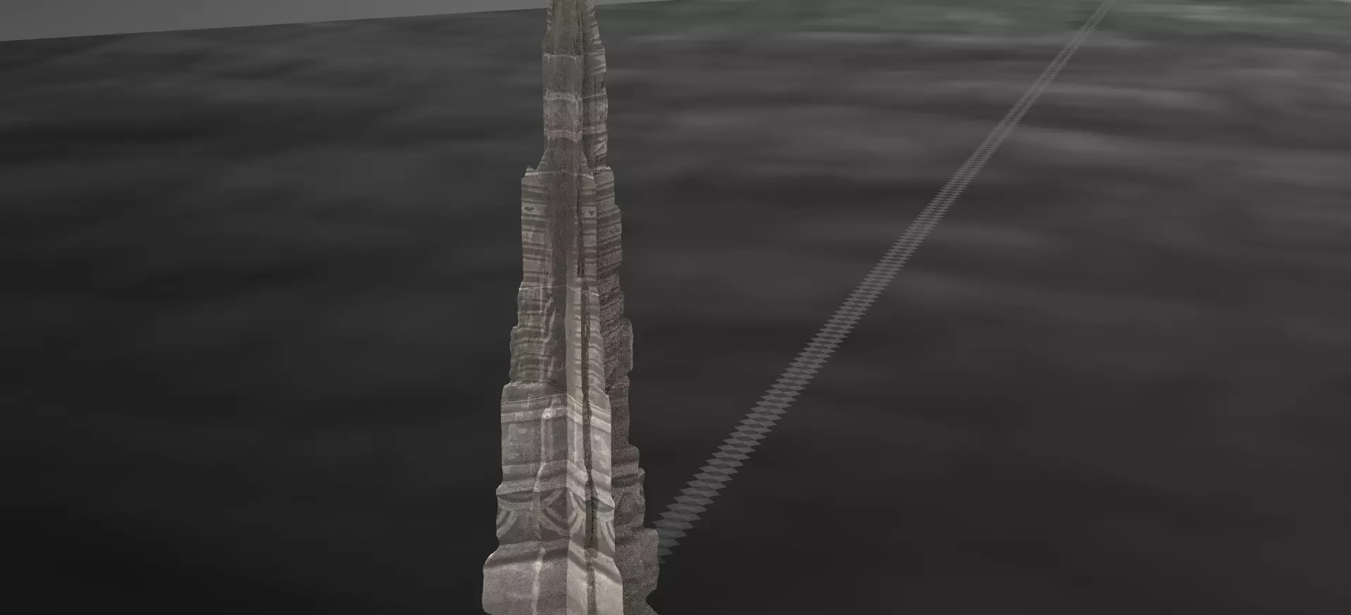 Ancient Aztec Statue Model tall 3 3D model_0