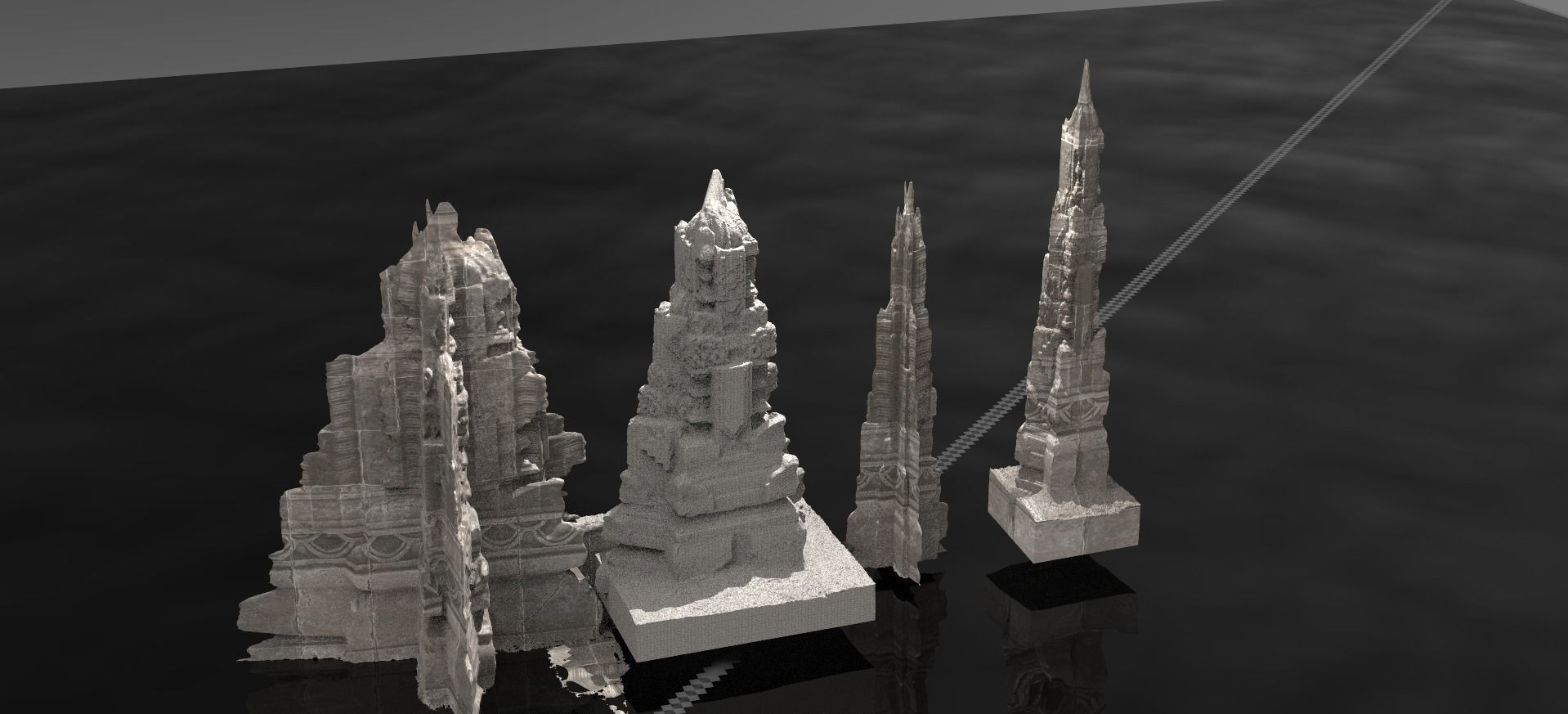 Ancient Aztec Statue collection  3D model_1