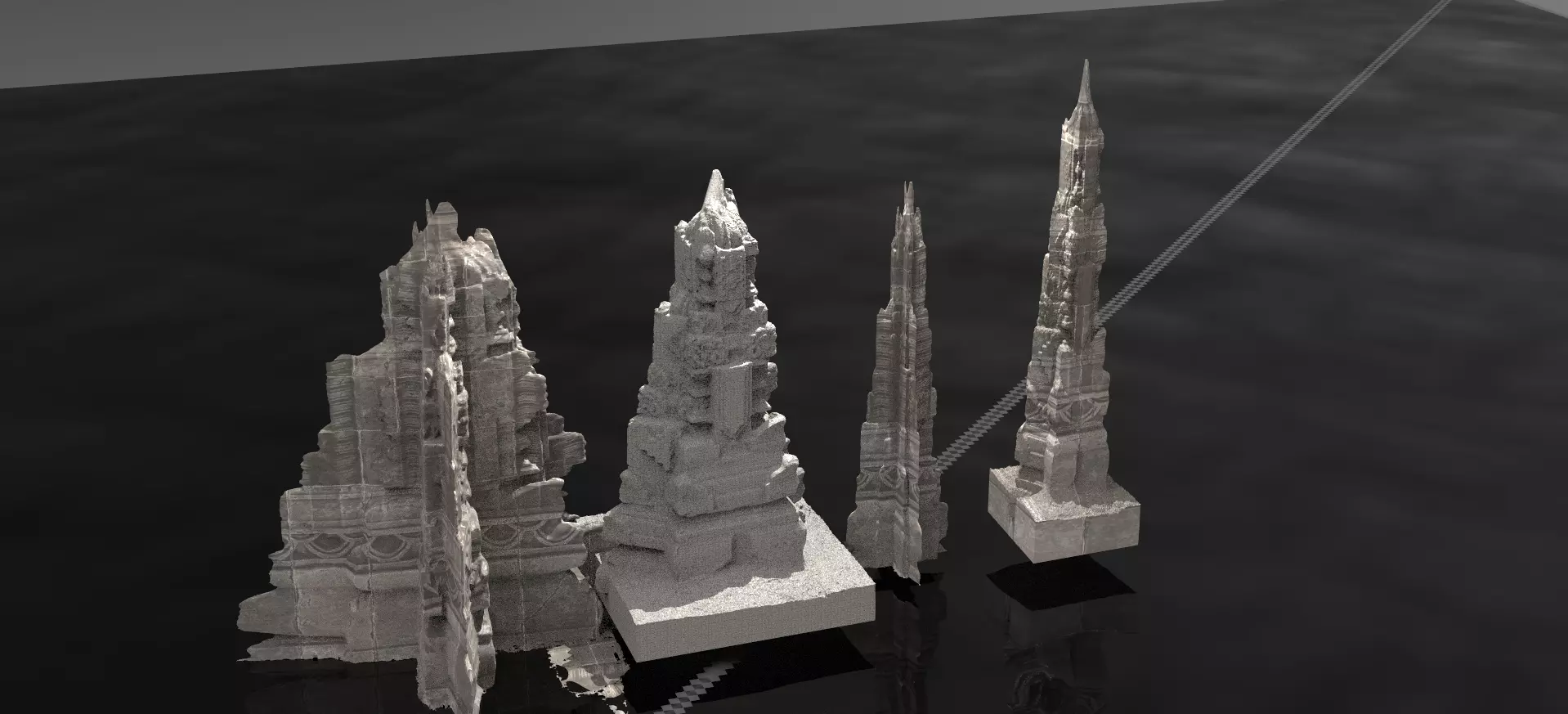 Ancient Aztec Statue collection  3D model_0