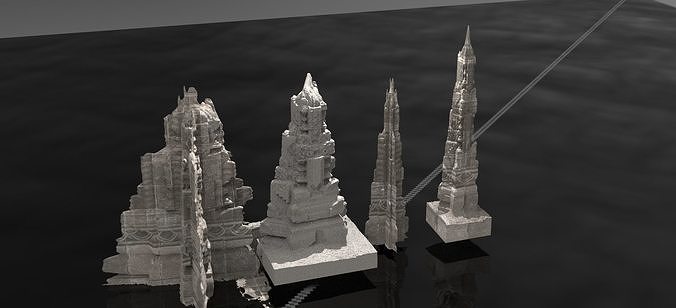 Ancient Aztec Statue collection  3D model