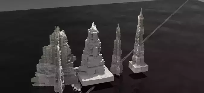 Ancient Aztec Statue collection  3D model