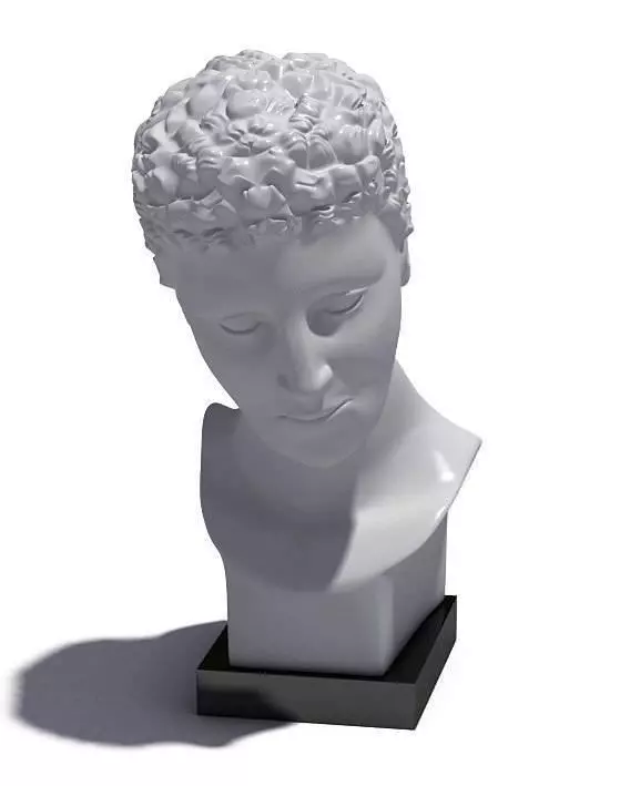White Bust Statue Of Man 3D model_0