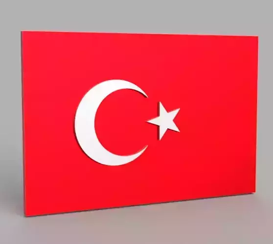 Turkey 3d flag Free 3D model
