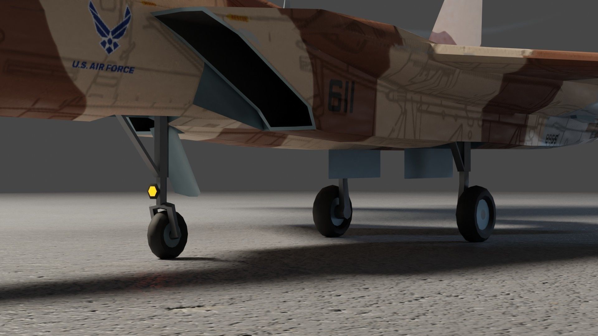 McDonnell Douglas F-15 Eagle jet fighter Low-poly 3D model_16