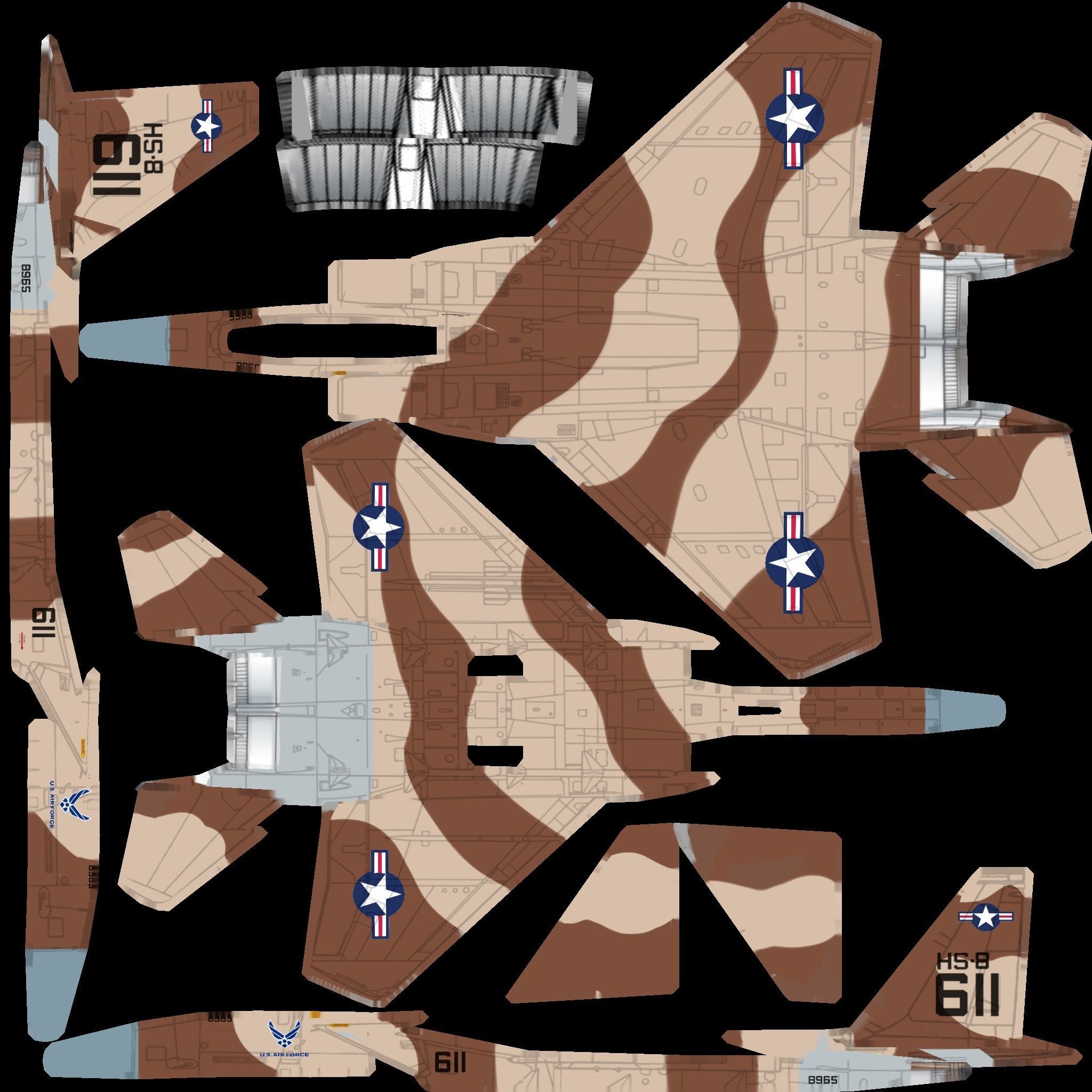 McDonnell Douglas F-15 Eagle jet fighter Low-poly 3D model_18