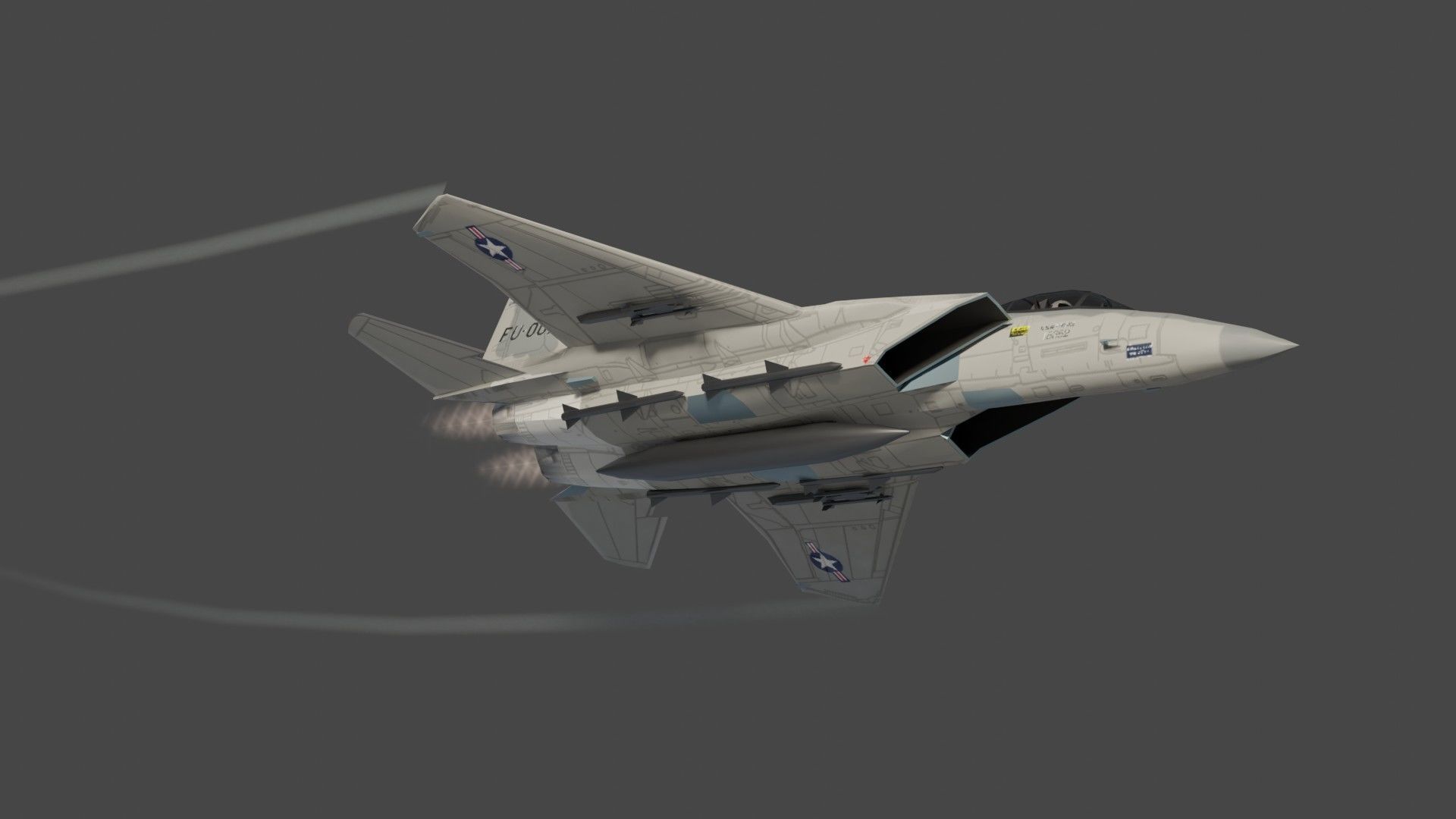 McDonnell Douglas F-15 Eagle jet fighter Low-poly 3D model_11