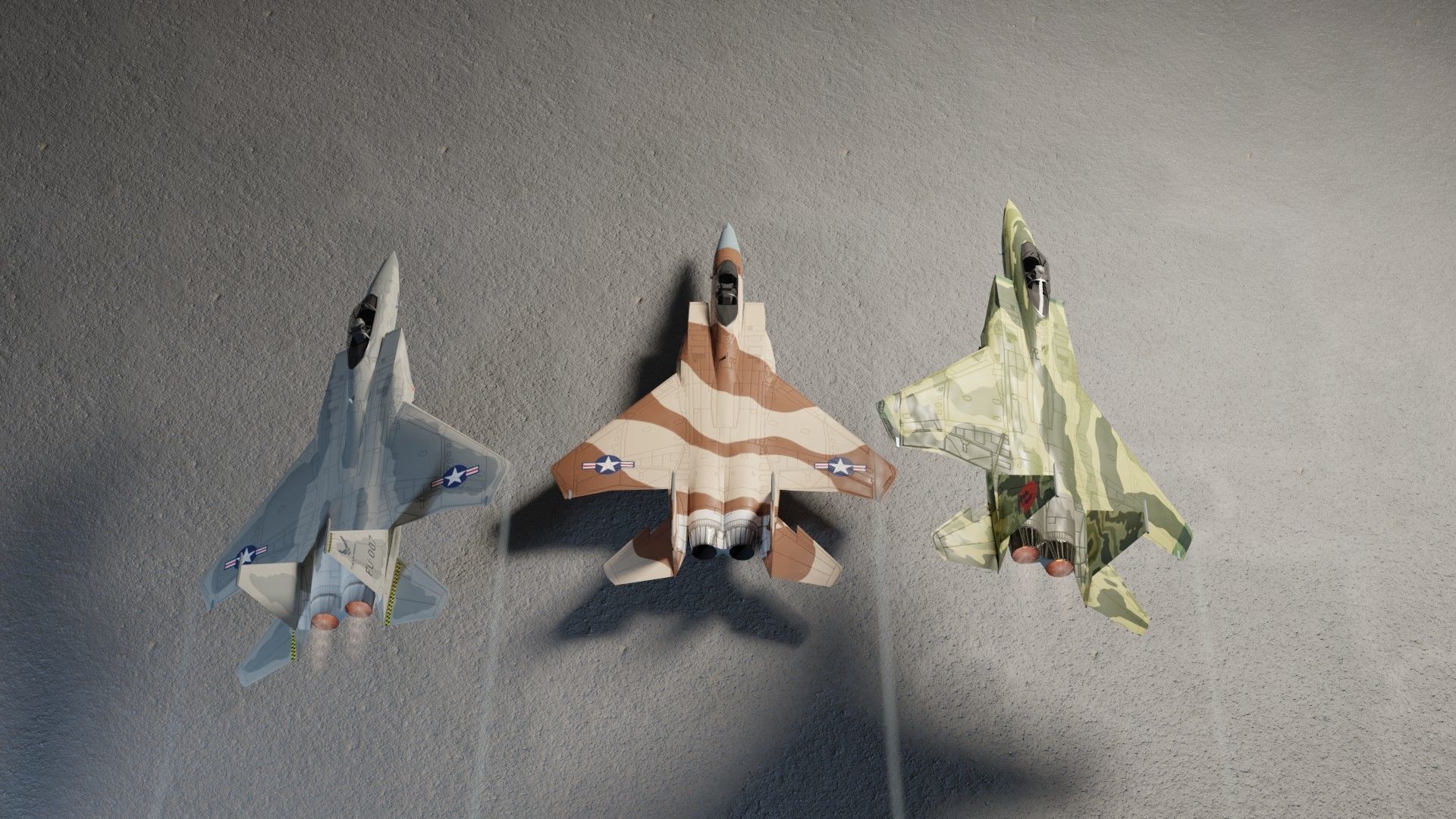 McDonnell Douglas F-15 Eagle jet fighter Low-poly 3D model_2