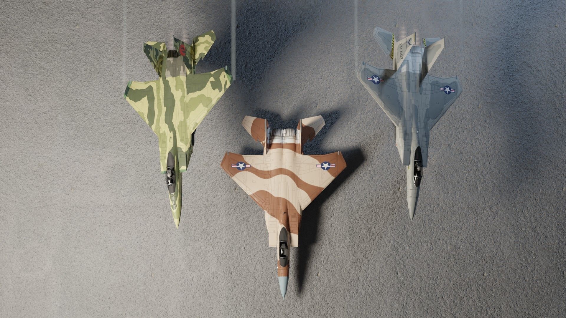 McDonnell Douglas F-15 Eagle jet fighter Low-poly 3D model_6