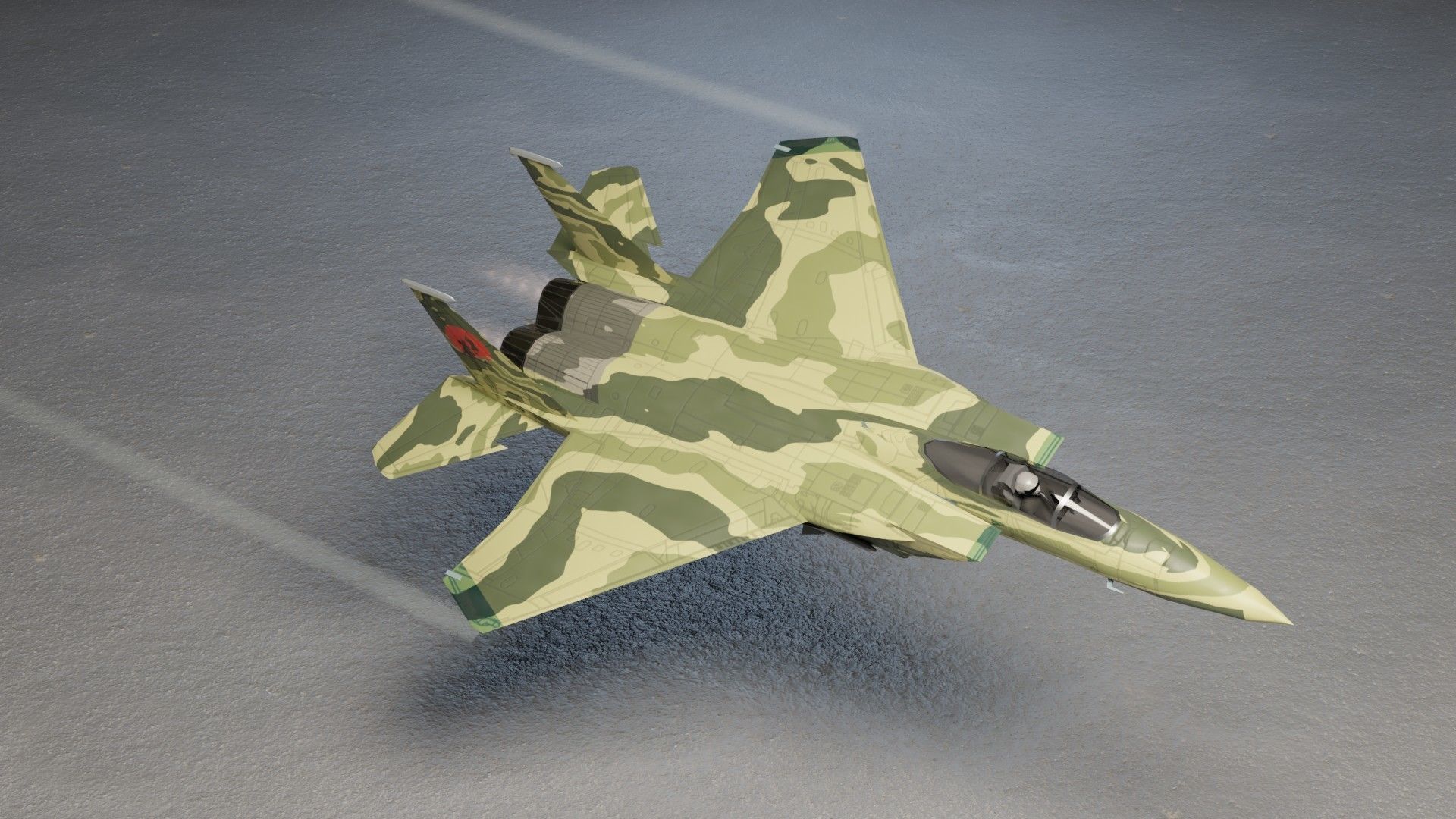 McDonnell Douglas F-15 Eagle jet fighter Low-poly 3D model_12