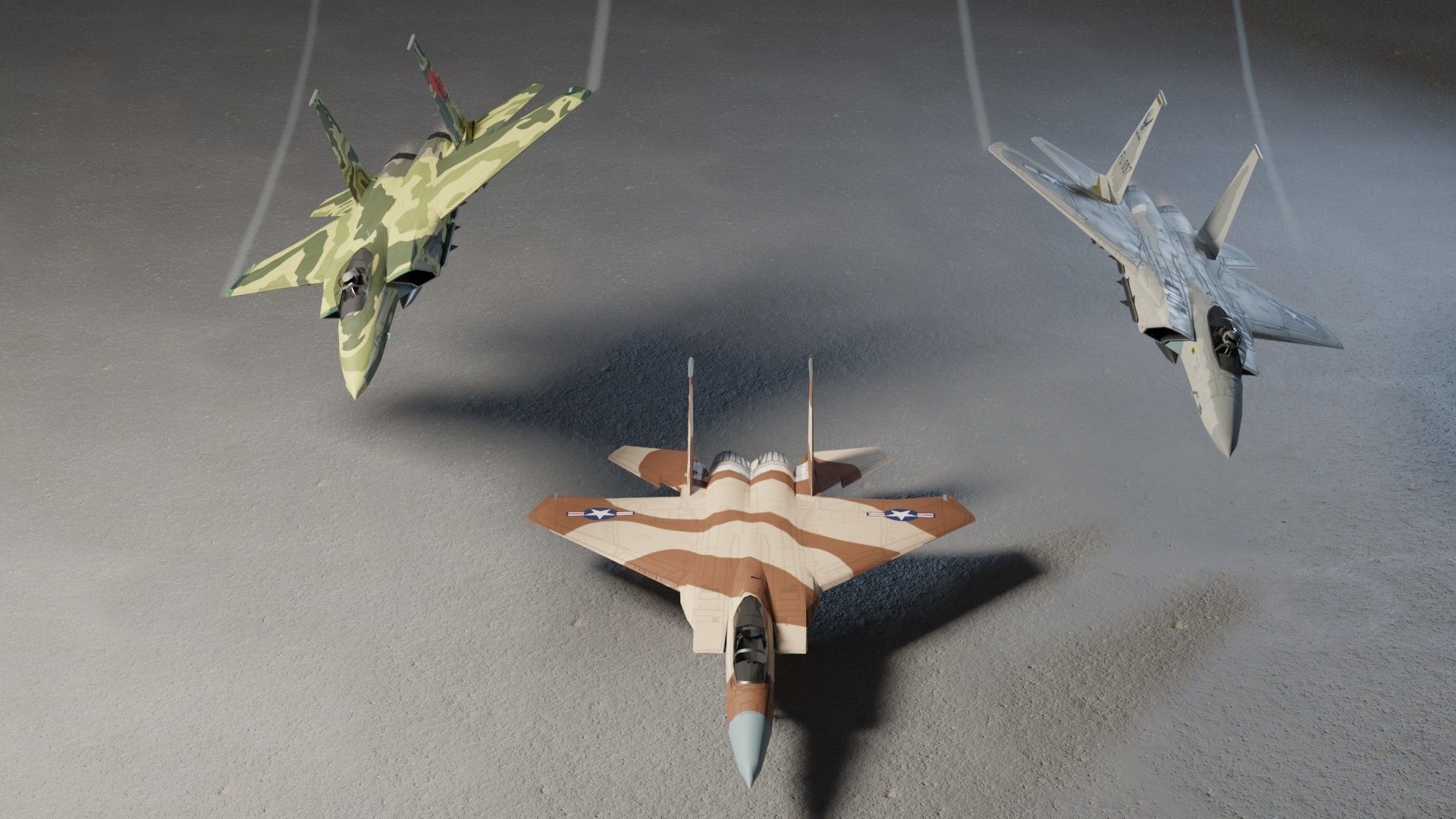 McDonnell Douglas F-15 Eagle jet fighter Low-poly 3D model_1