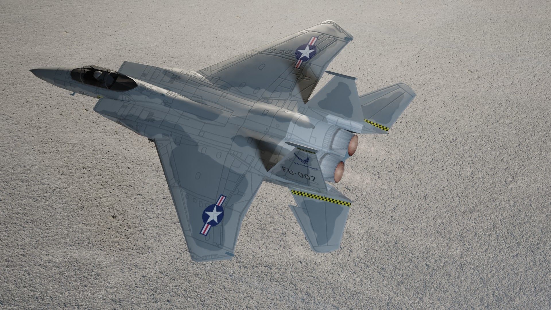 McDonnell Douglas F-15 Eagle jet fighter Low-poly 3D model_10