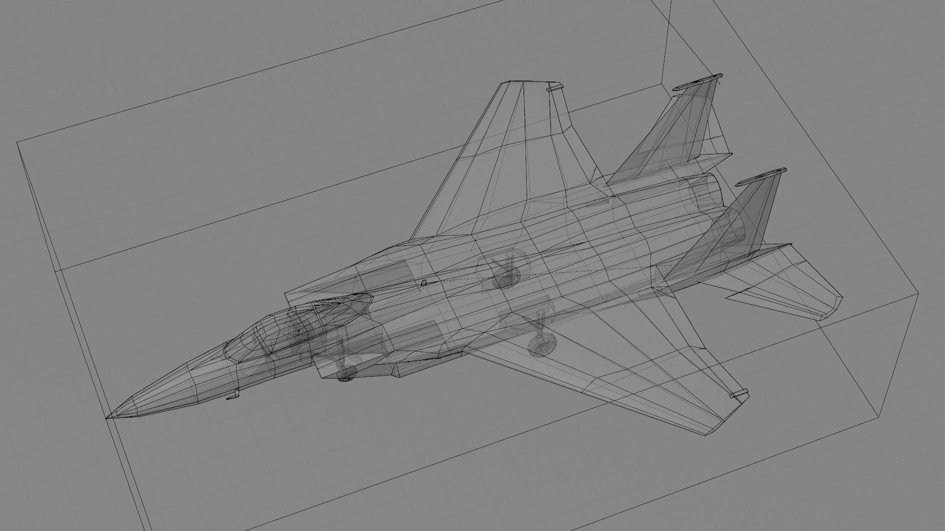 McDonnell Douglas F-15 Eagle jet fighter Low-poly 3D model_8