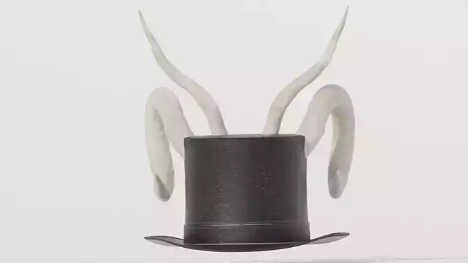  Horned Top Hat Low-poly 3D model