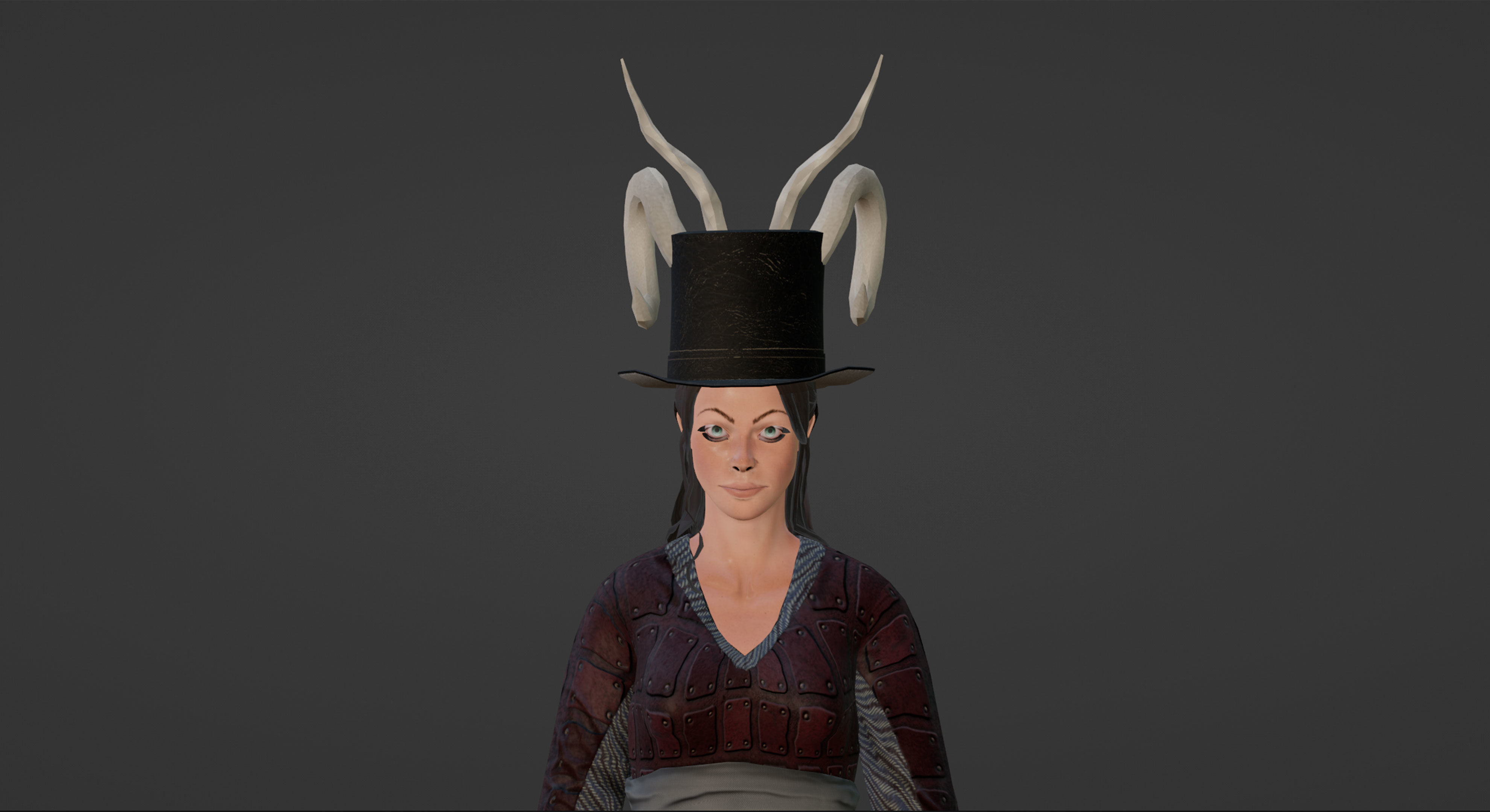 3D model Horned Top Hat VR / AR / lowpoly CGTrader