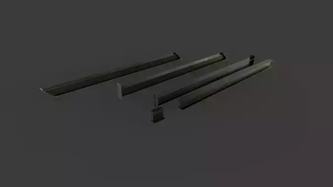 metal profile Low-poly 3D model