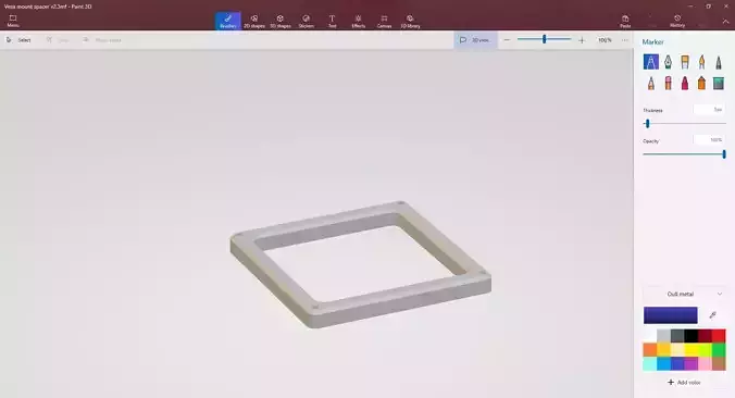 Vesa Mount spacer 75x75mm 3D print model