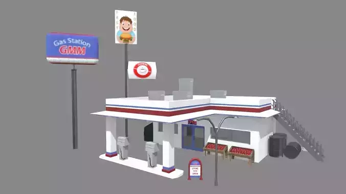 Gas Station Oil Station Exterior