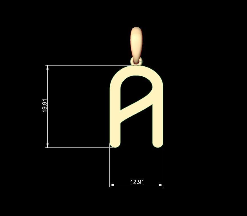 Initial Letters Pendant Likeguard A 3D print model_4