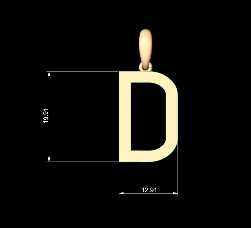 Initial Letters Pendant Likeguard D 3D print model_4