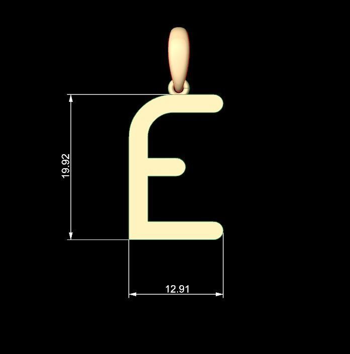 Initial Letters Pendant Likeguard E 3D print model_4