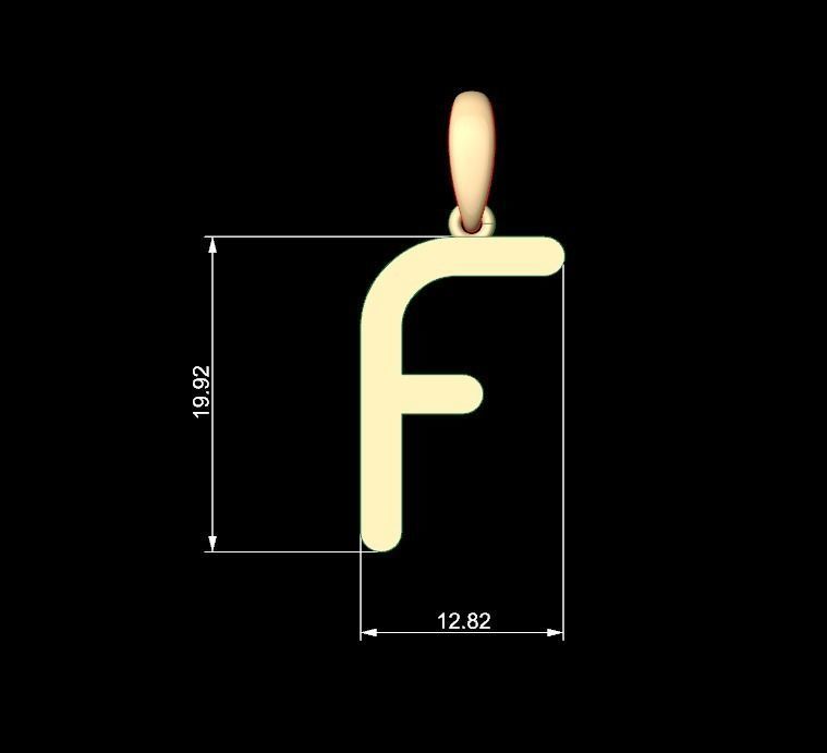 Initial Letters Pendant Likeguard F 3D print model_4