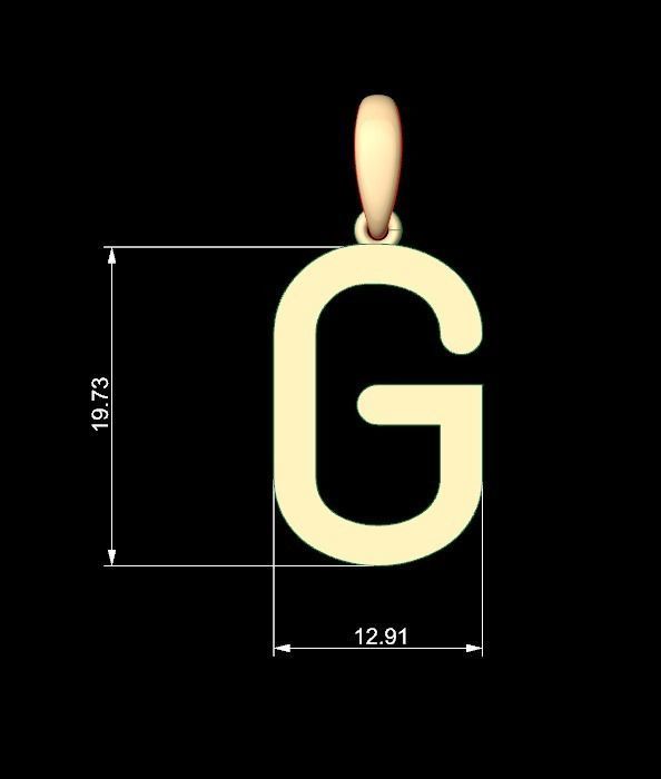 Initial Letters Pendant Likeguard G 3D print model_4