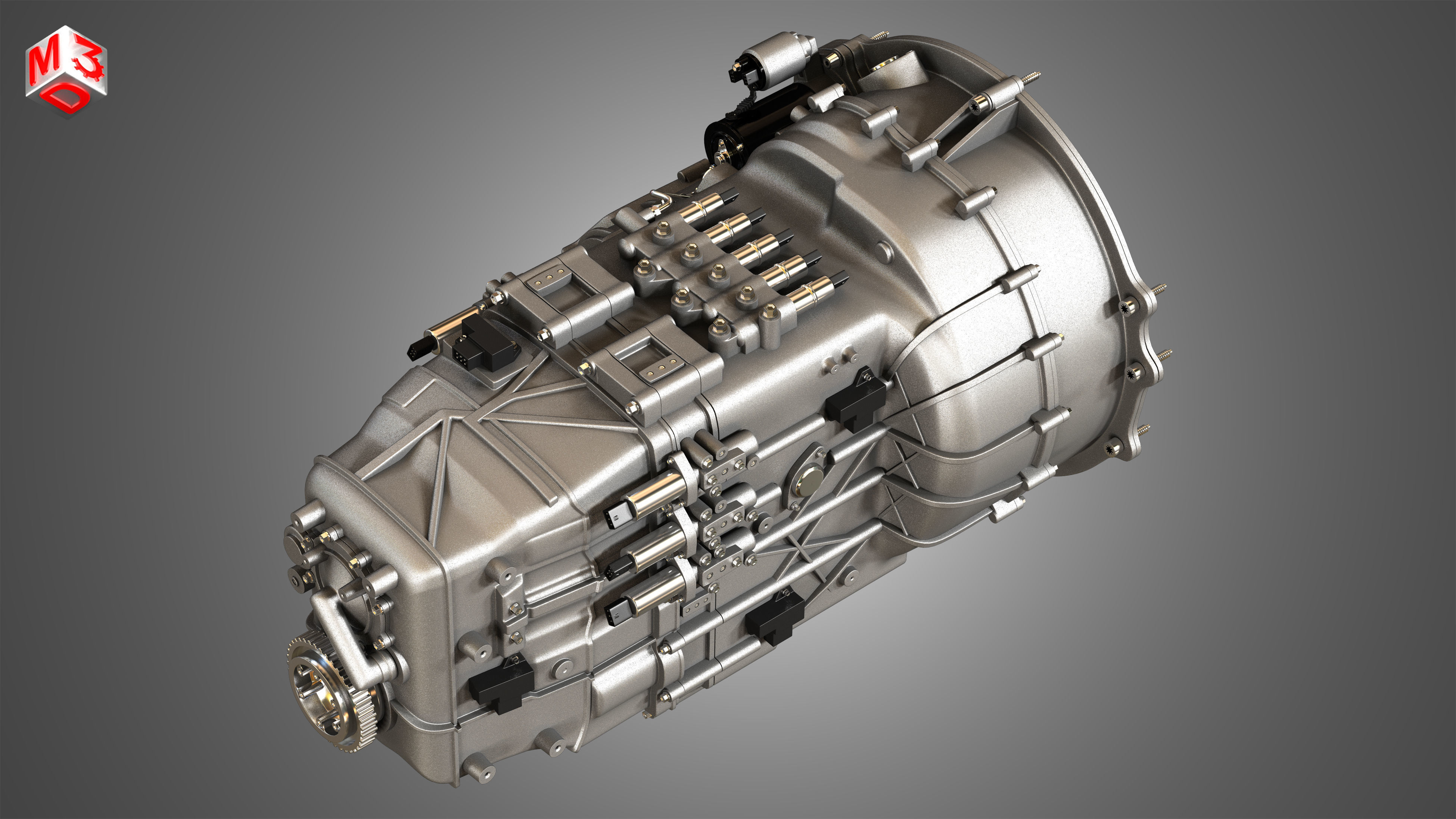 Veyron W16 Turbocharger Engine - Transmission   2 in 1 3D Model Collection_20