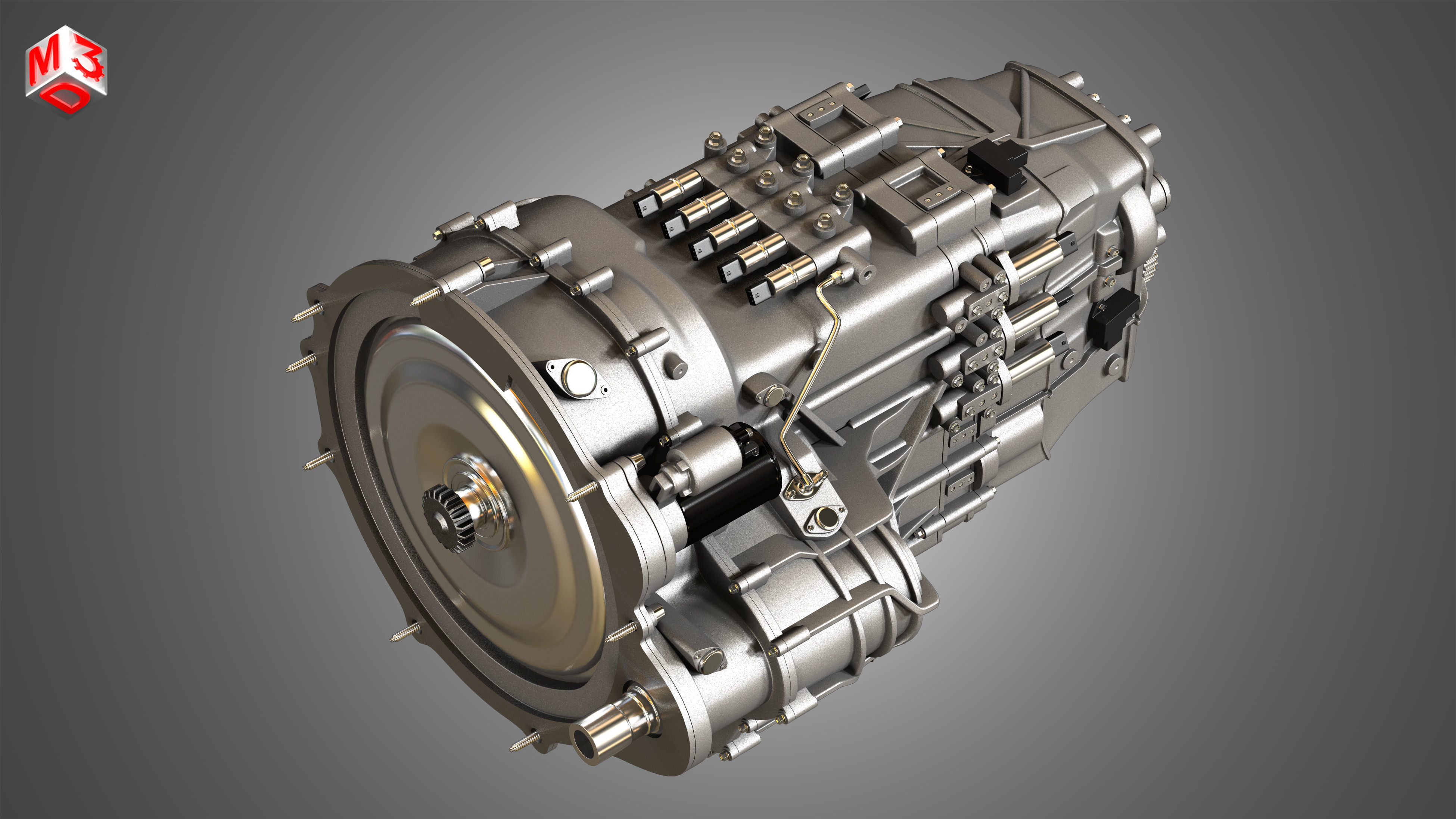 Veyron W16 Turbocharger Engine - Transmission   2 in 1 3D Model Collection_19