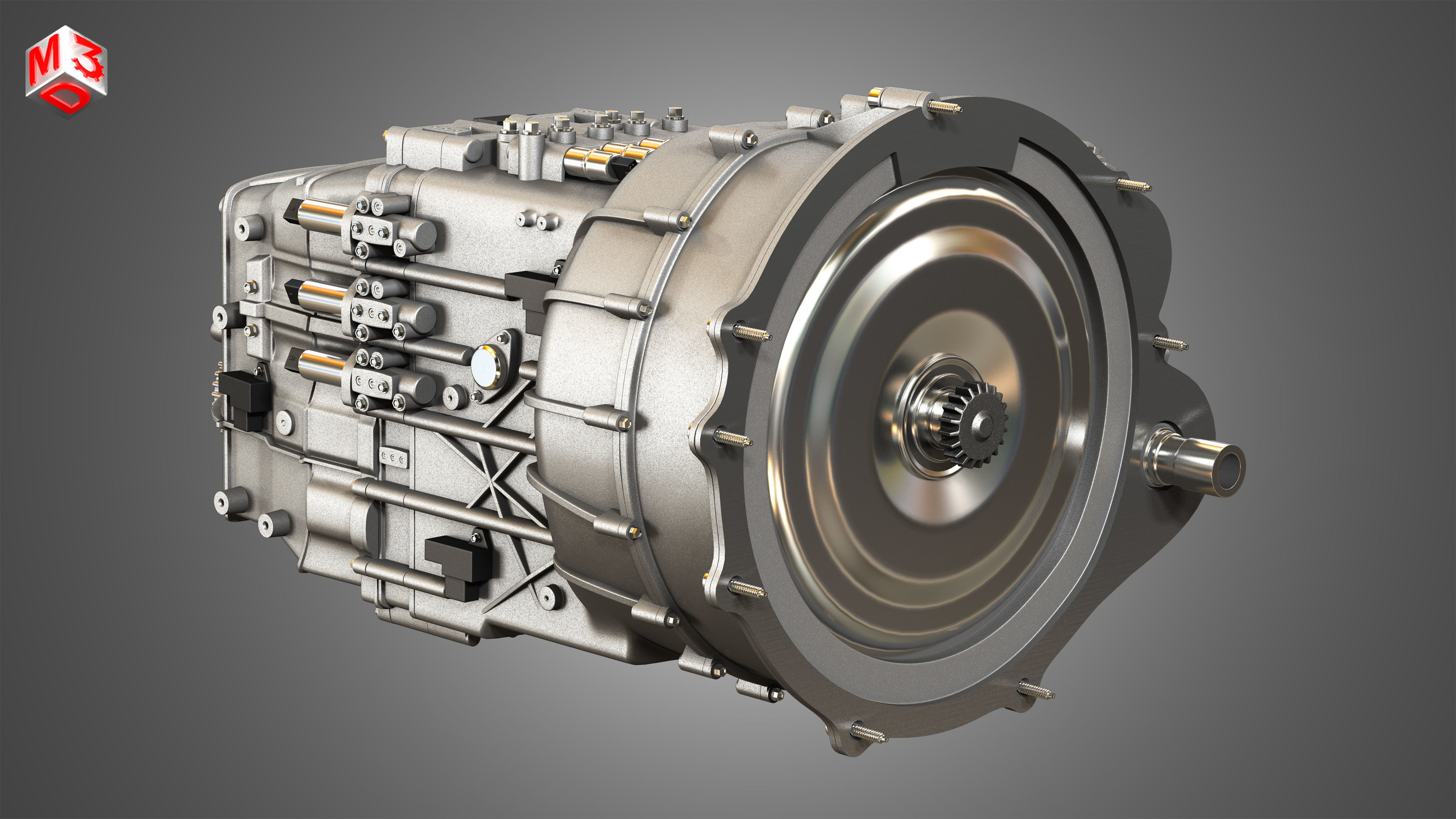 Veyron W16 Turbocharger Engine - Transmission   2 in 1 3D Model Collection_13