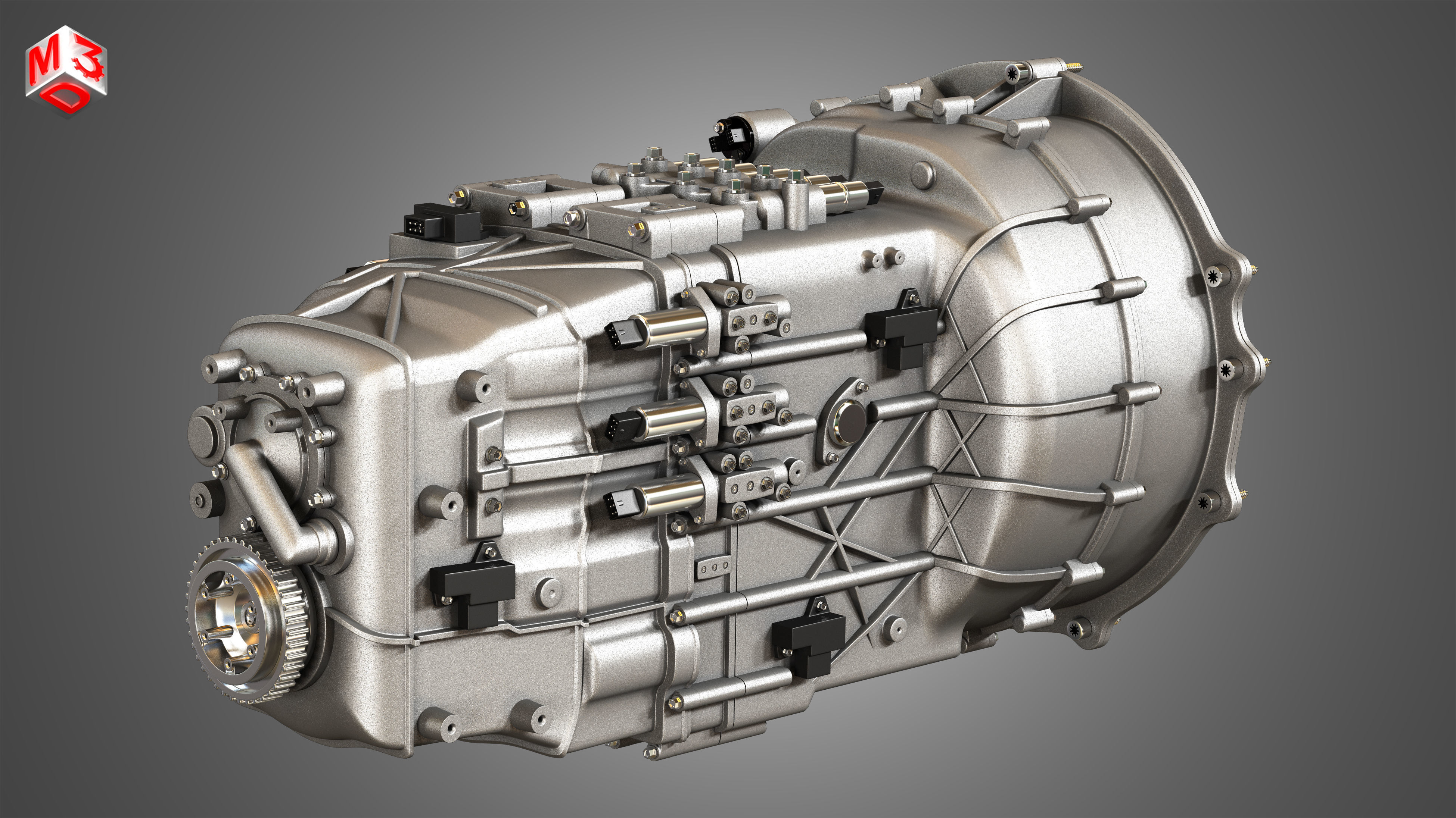 Veyron W16 Turbocharger Engine - Transmission   2 in 1 3D Model Collection_12