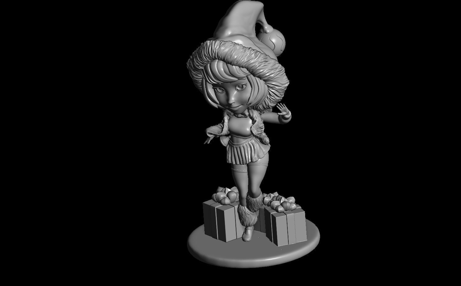 Naughty Chibi Christmas Elf   3D print model_9