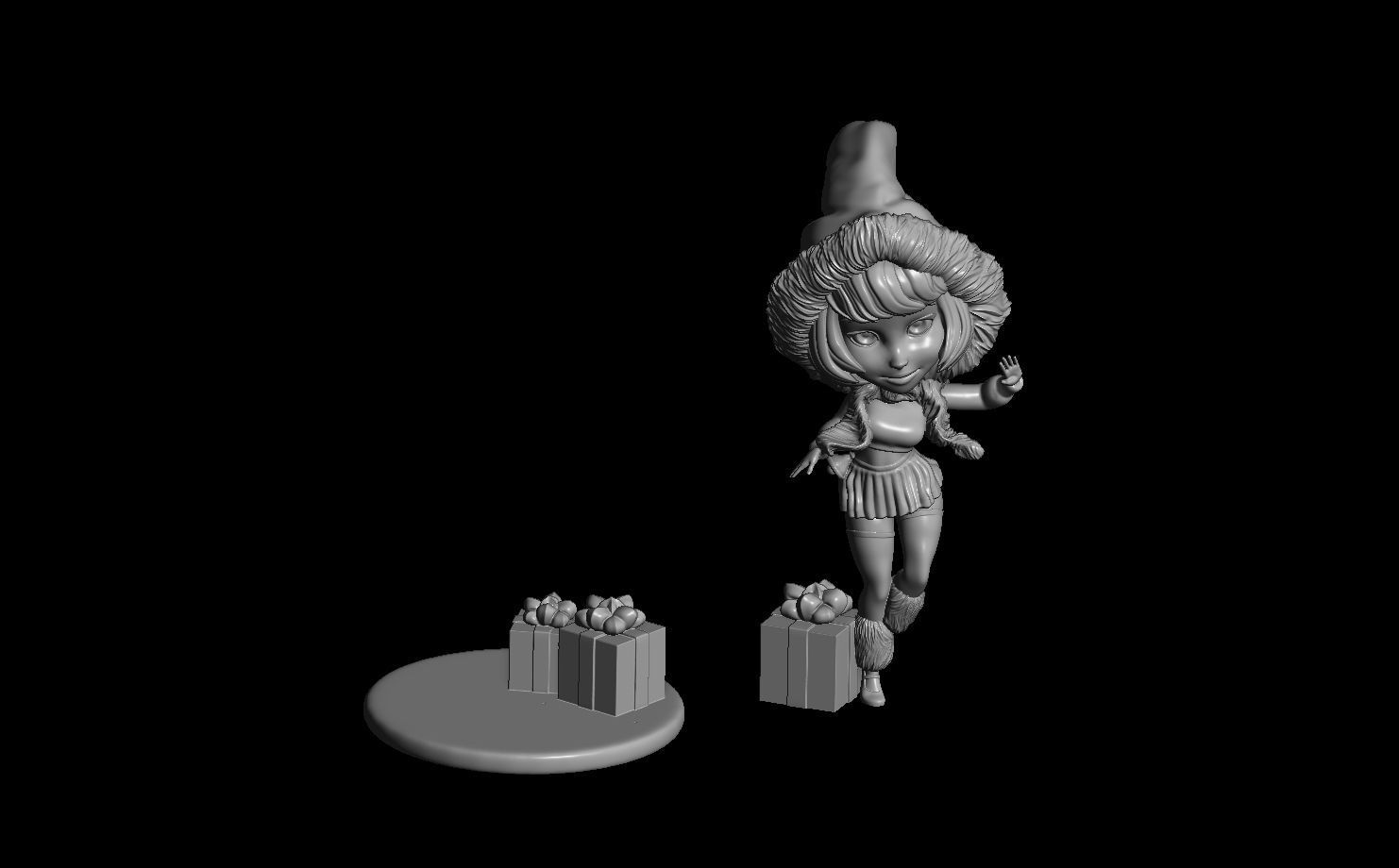 Naughty Chibi Christmas Elf   3D print model_1
