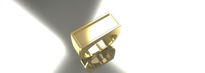 Mens Ring Rectangular Size 11 Gold Silver Platinum Jewelry 3D print model