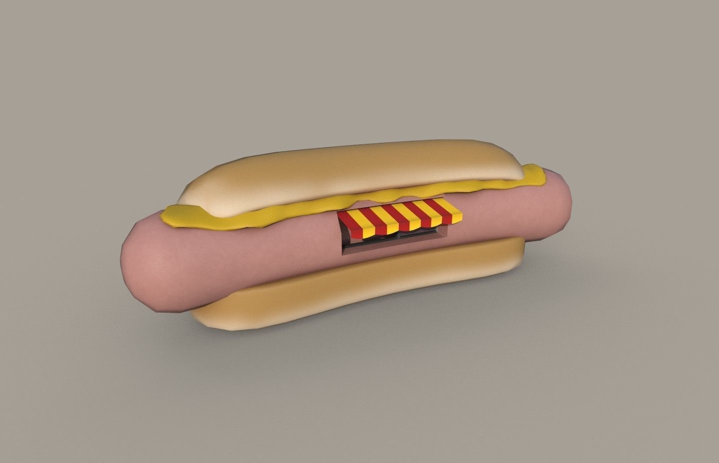 Hot dog building shop Low-poly 3D model_2