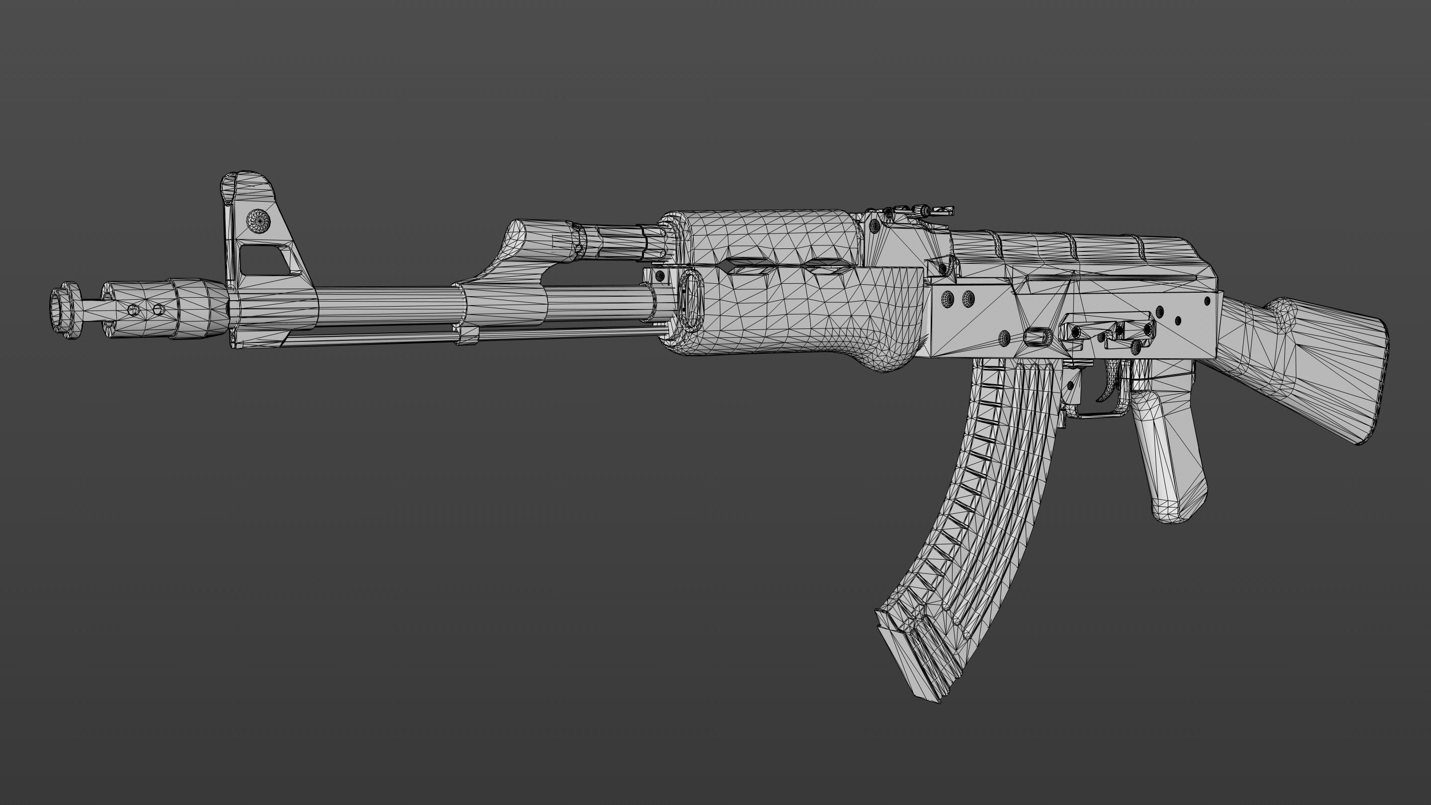 Ak-47 with 11 skins Low-poly 3D model_6