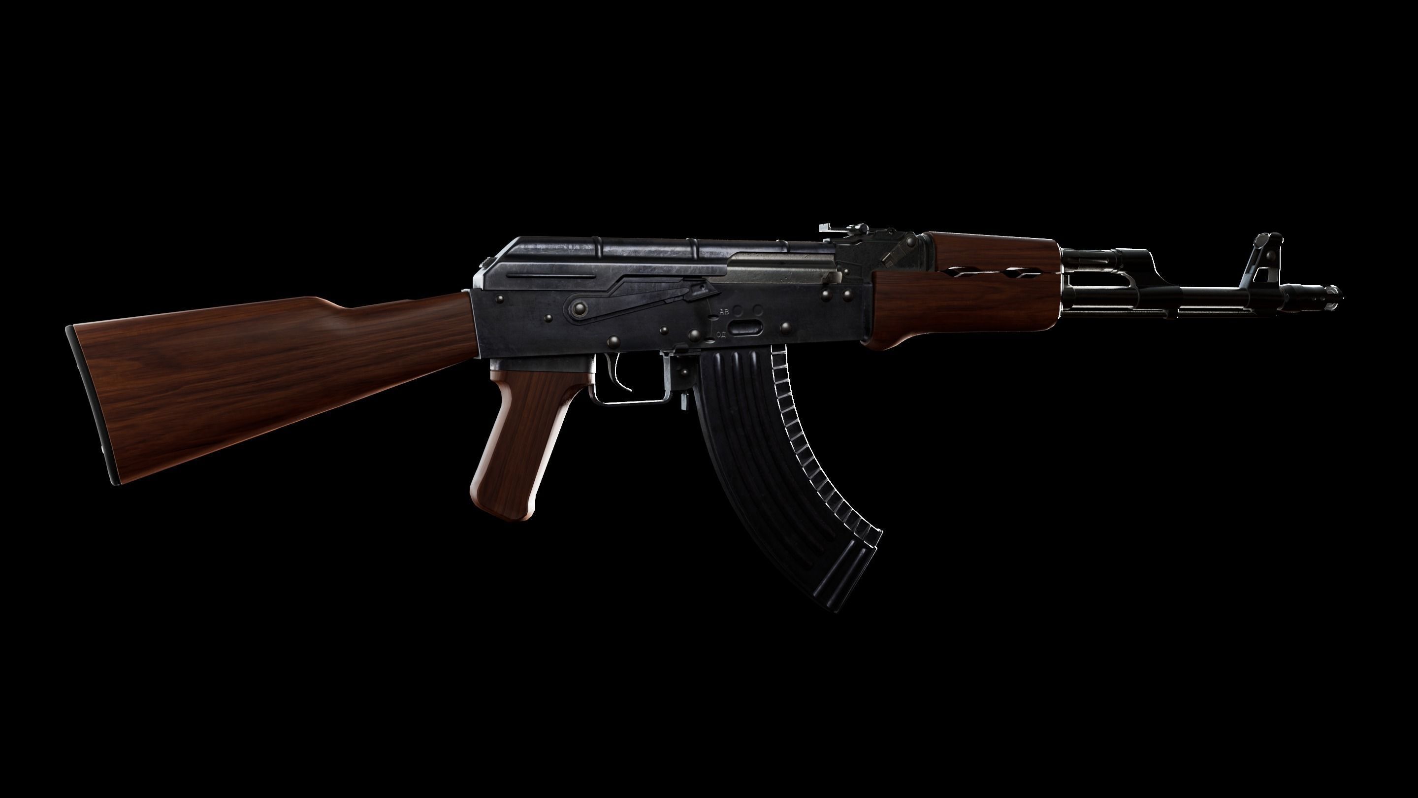 Ak-47 with 11 skins Low-poly 3D model_2