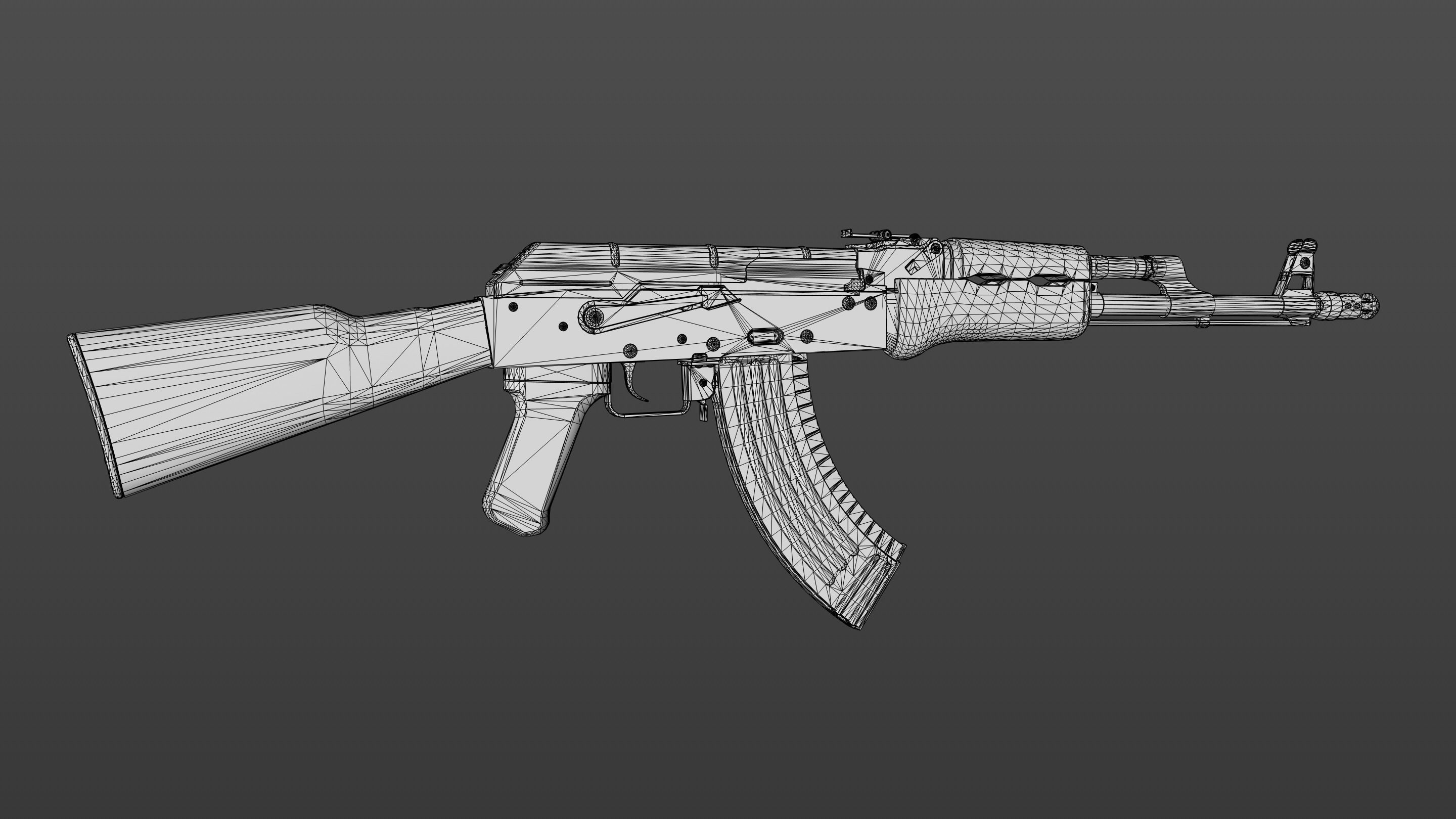 Ak-47 with 11 skins Low-poly 3D model_7