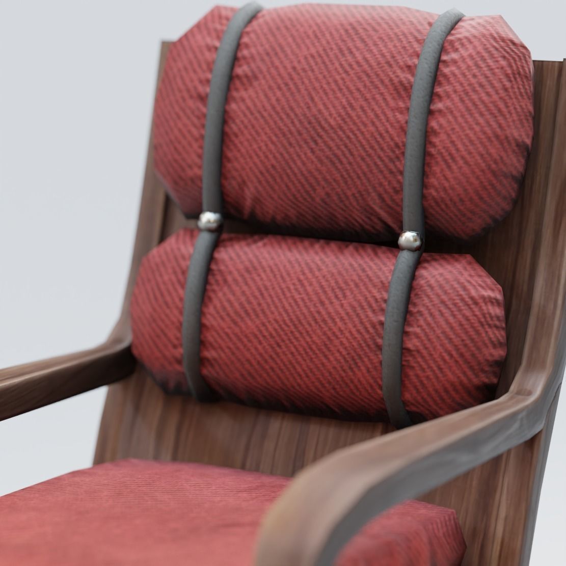 Chair rocking with cushions Low-poly 3D model_5