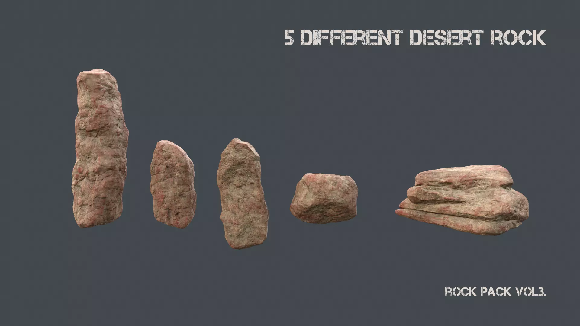 rock set Low-poly 3D model