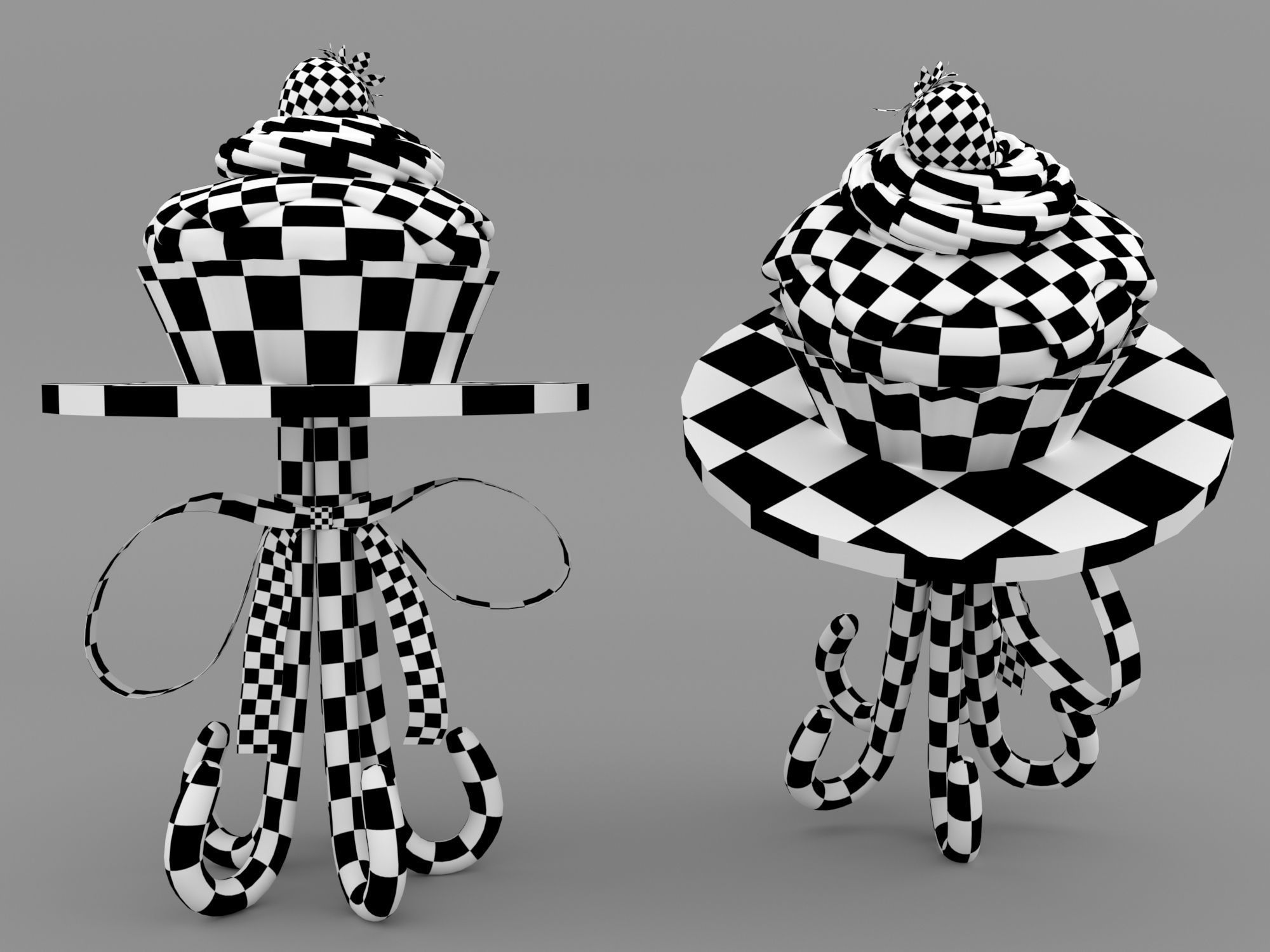 Muffins on a caramel stand 3D model_8